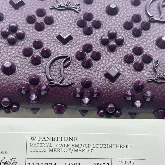 Christian Louboutin W PANETTONE Empire Spike LOUBINTHESKY Zip Around Wallet - Picture 16 of 16